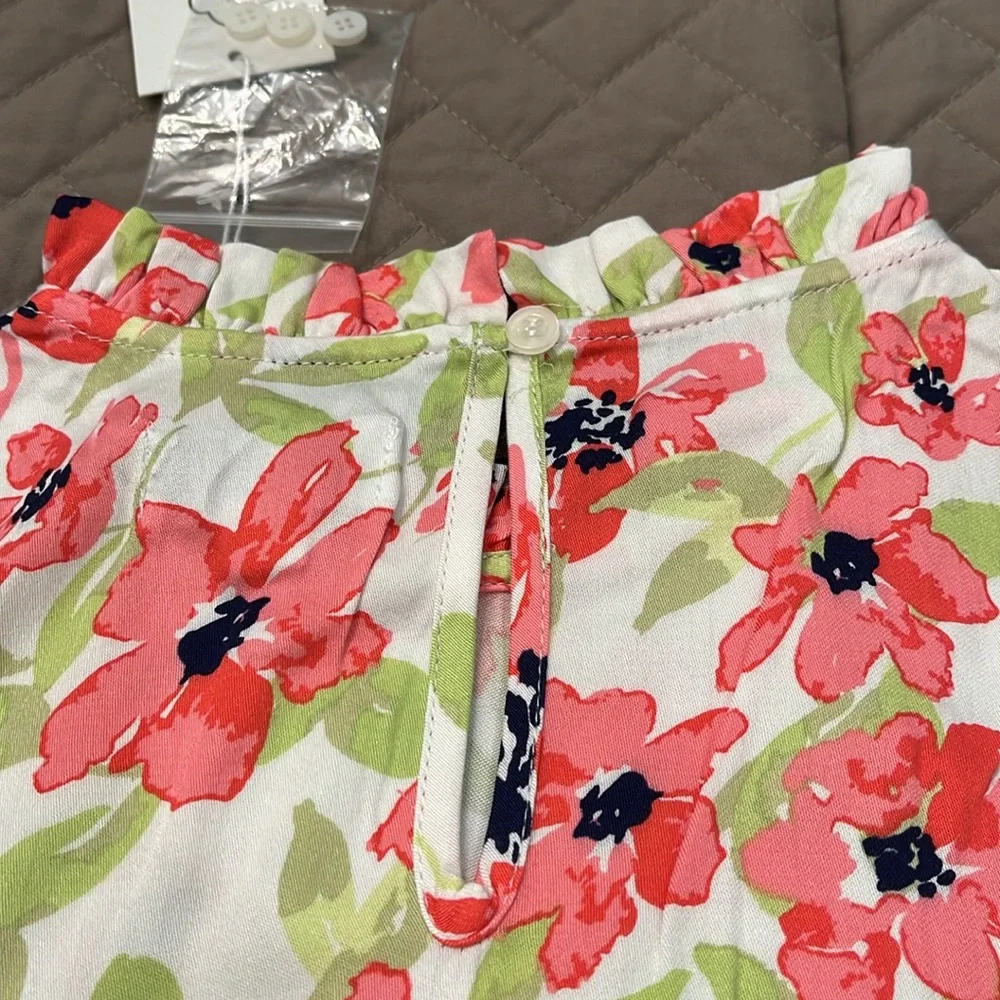 CALLIE PINK FLORAL RUFFLE TANK/NWT/Small